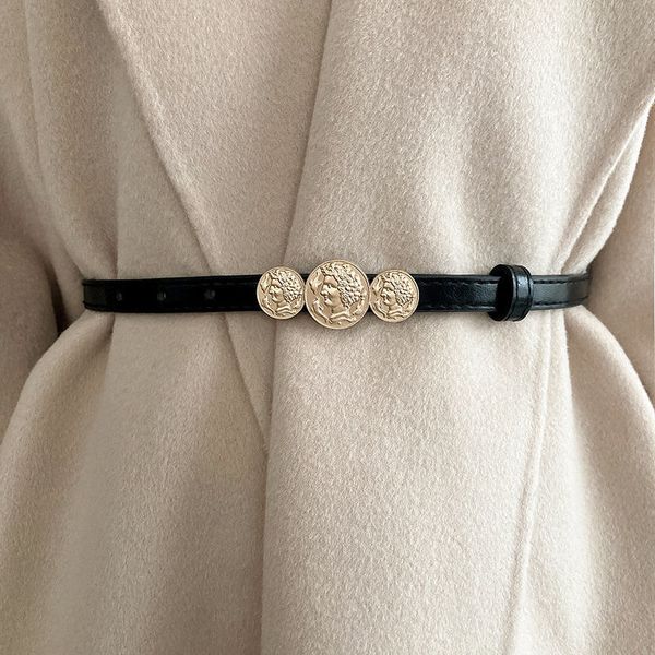 thin ladies belts retro simple small head personality buckle decorative belt, Slivery;black
thin ladies belts retro simple small head personality buckle decorative belt, Slivery;black