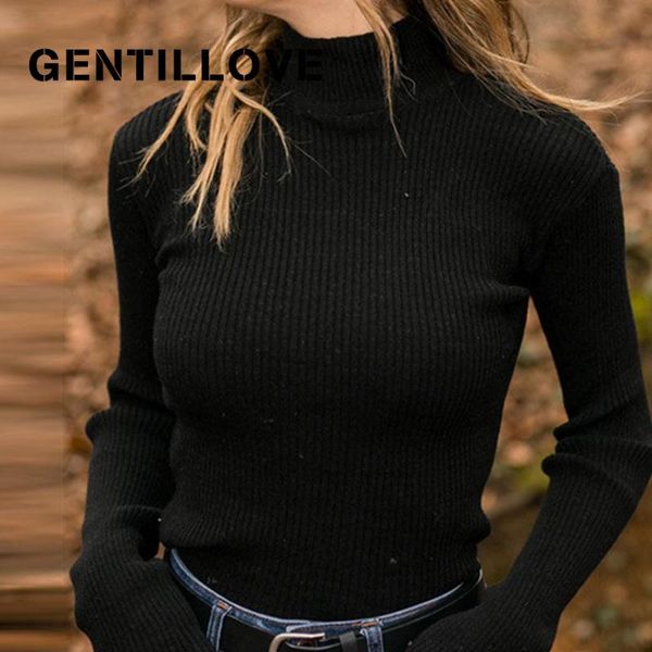 women's sweaters gentillove casual solid jumper pullovers women 2021 autumn winter vintage turtleneck knitted sweater oversized knitti, White;black
women's sweaters gentillove casual solid jumper pullovers women 2021 autumn winter vintage turtleneck knitted sweater oversized knitti, White;black