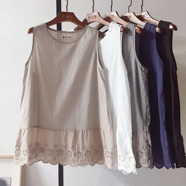 women's tanks & camis 2021 summer style embroidery lace hem loose cotton fabric sleeveless vest bottoming sen camisole, White
women's tanks & camis 2021 summer style embroidery lace hem loose cotton fabric sleeveless vest bottoming sen camisole, White