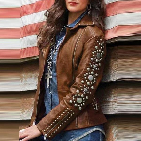 women's jackets autumn 2021 winter women pu leather fashion solid coat slim fit lapel motorcycle jacket black wine cool 11.29, Black;brown
women's jackets autumn 2021 winter women pu leather fashion solid coat slim fit lapel motorcycle jacket black wine cool 11.29, Black;brown