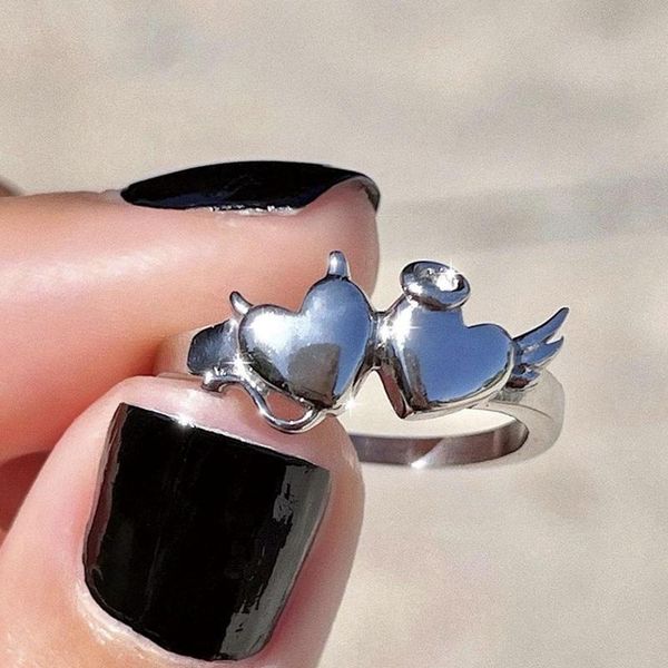 cluster rings fashion gothic peach heart demon angel for women and men hip hop punk vintage harajuku couple jewelry accessories, Golden;silver
cluster rings fashion gothic peach heart demon angel for women and men hip hop punk vintage harajuku couple jewelry accessories, Golden;silver
