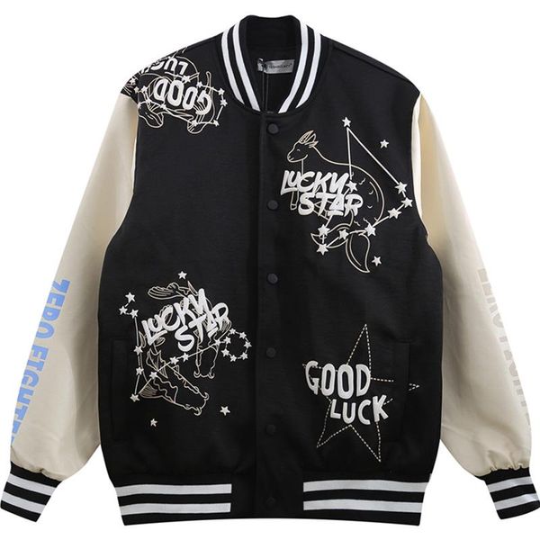 men's jackets jacket men constellation print baseball uniform couple pu leather sleeve stitching loose stand-up collar color matching, Black;brown
men's jackets jacket men constellation print baseball uniform couple pu leather sleeve stitching loose stand-up collar color matching, Black;brown