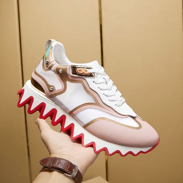 men's shoes sneaker red bottom sneakers loubisharks donna flat red serrated soles,super gift men's red soles shoes spikes men walk, Red;white
men's shoes sneaker red bottom sneakers loubisharks donna flat red serrated soles,super gift men's red soles shoes spikes men walk, Red;white