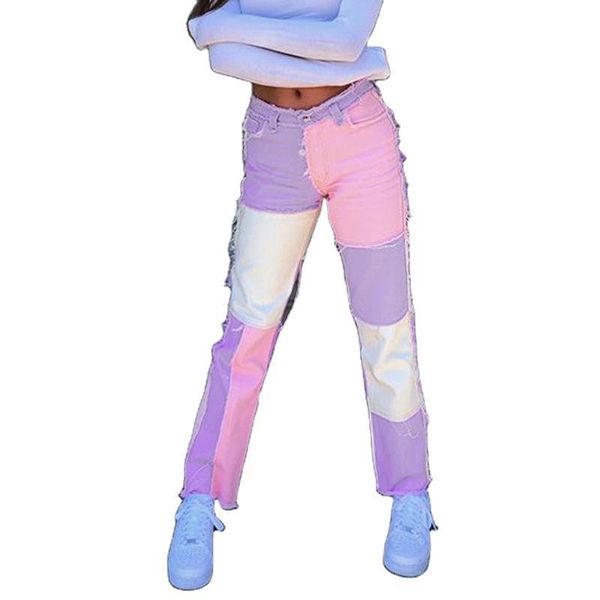 women jeans straight full length pant patchwork panelled female denim high waist vintage streetwear ladies women's, Blue
women jeans straight full length pant patchwork panelled female denim high waist vintage streetwear ladies women's, Blue