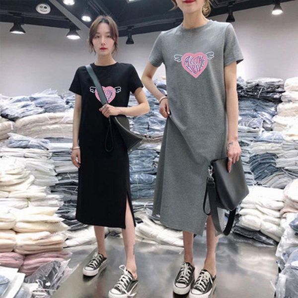 casual dresses 2021 women letter printed dress fashion kawaii korean summer midi short sleeve simple loose female home vestidos, Black;gray
casual dresses 2021 women letter printed dress fashion kawaii korean summer midi short sleeve simple loose female home vestidos, Black;gray