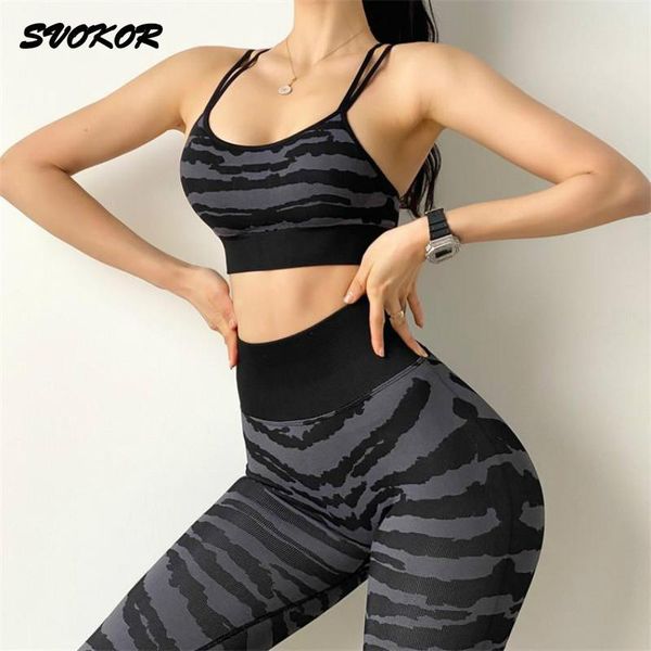 gym sport set women seamless zebra pattern yoga fitness stretch workout suit push up sports pants outfit