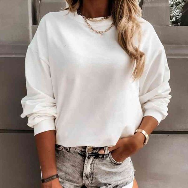 women and bloues autumn solid color o neck long sleeve loose pullover sweatshirt blouse, Black
women and bloues autumn solid color o neck long sleeve loose pullover sweatshirt blouse, Black