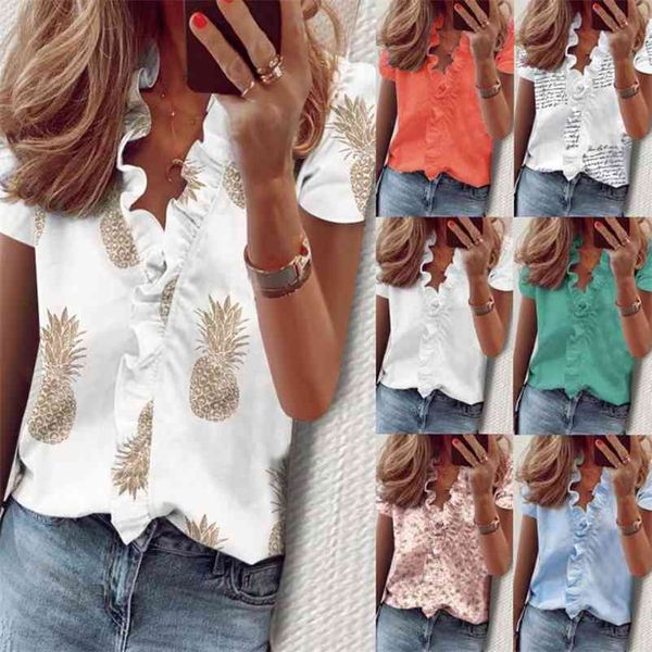 leosoxs summer deep v neck short sleeve women's blouses shirt fashion ruffles chiffon ladies pullover shirts plus size 210412, White
leosoxs summer deep v neck short sleeve women's blouses shirt fashion ruffles chiffon ladies pullover shirts plus size 210412, White