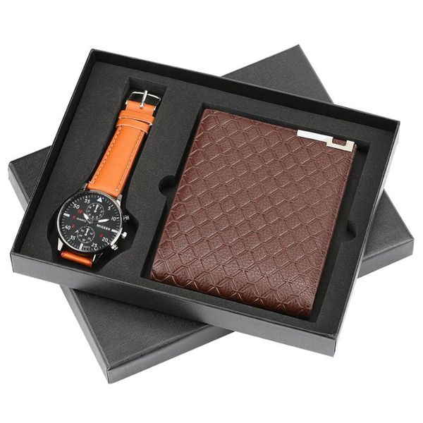 wristwatches reloj mens watch quartz leather bangle wristwatch wallet gift sets for male chronograph men casual men's gifts, Slivery;brown
wristwatches reloj mens watch quartz leather bangle wristwatch wallet gift sets for male chronograph men casual men's gifts, Slivery;brown
