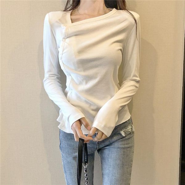 women's t-shirt korean fashion camisetas mujer white t shirt women clothes autumn 2021 vintage solid slim skew collar long sleeved tshi
women's t-shirt korean fashion camisetas mujer white t shirt women clothes autumn 2021 vintage solid slim skew collar long sleeved tshi