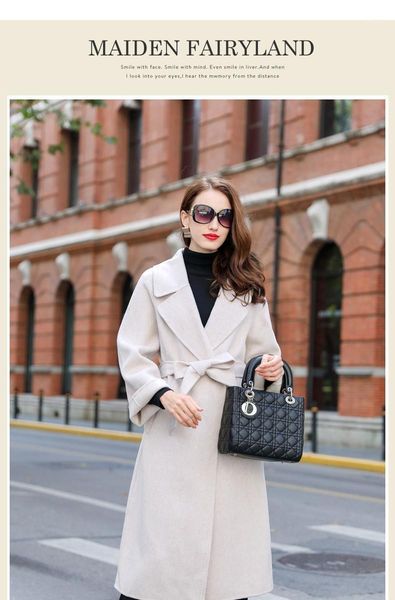 women's wool & blends temperament coat windbreaker 2021 medium and long double-sided tweed no cashmere, Black
women's wool & blends temperament coat windbreaker 2021 medium and long double-sided tweed no cashmere, Black