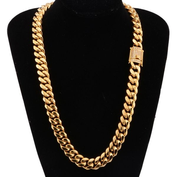 18mm chain stainless steel jewelry 18k gold plated high polished & cubic zirconia clasp miami cuban link necklace men chains multi size 18/2, Silver
18mm chain stainless steel jewelry 18k gold plated high polished & cubic zirconia clasp miami cuban link necklace men chains multi size 18/2, Silver