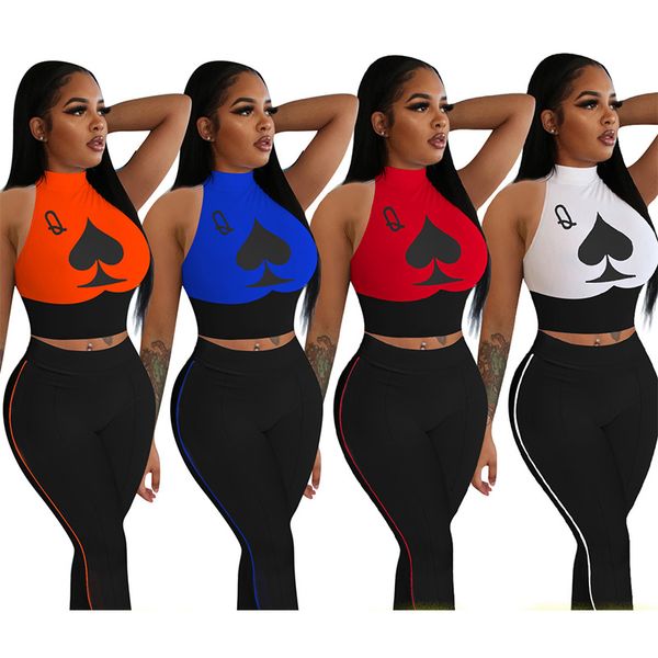 women playing card sleeveless vest and tight tail pants sports suit(the logistics price pls contact us), White
women playing card sleeveless vest and tight tail pants sports suit(the logistics price pls contact us), White