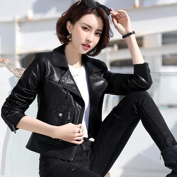 women's jackets pu faux leather jacket women autumn streetwear slim zipper casual outwear female black motorcycle coat spring, Black;brown
women's jackets pu faux leather jacket women autumn streetwear slim zipper casual outwear female black motorcycle coat spring, Black;brown
