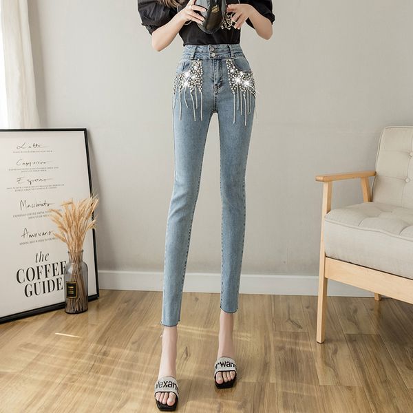 d 1249 blue european fashion company bright drill tassel nail bead spring new feet tall waist jeans trousers women
d 1249 blue european fashion company bright drill tassel nail bead spring new feet tall waist jeans trousers women