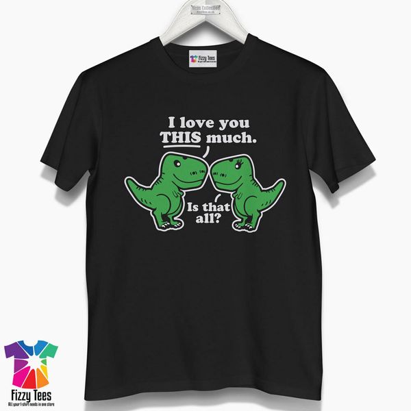 men's i love you this much dinosaur t-shirt - very funny present for him, White;black
men's i love you this much dinosaur t-shirt - very funny present for him, White;black