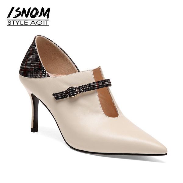 dress shoes isnom occident autumn cow leather women pumps plaid pointed toe female cover instep footwear high heels ladies, Black
dress shoes isnom occident autumn cow leather women pumps plaid pointed toe female cover instep footwear high heels ladies, Black