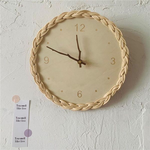 wall clocks ins japanese style rattan clock round digital wood mute silent homestay hanging ornament figurines bedroom home decor
wall clocks ins japanese style rattan clock round digital wood mute silent homestay hanging ornament figurines bedroom home decor