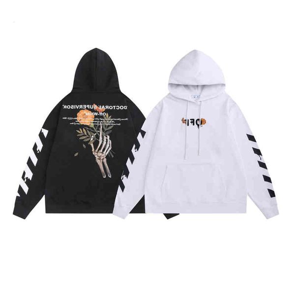 and autumn new winter 2021 off skeleton arm holding flower art series hooded sweater, Black
and autumn new winter 2021 off skeleton arm holding flower art series hooded sweater, Black