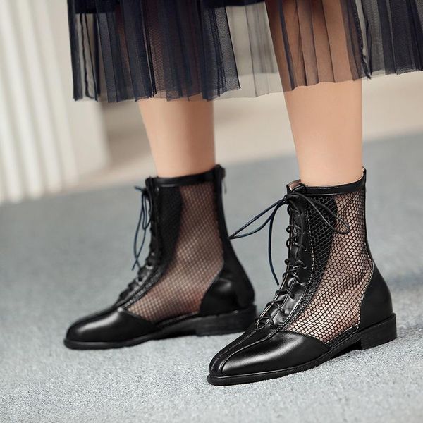boots fashion vintage zipper summer mesh leather square heels 2021 arrival round-toed party shoes woman, Black
boots fashion vintage zipper summer mesh leather square heels 2021 arrival round-toed party shoes woman, Black
