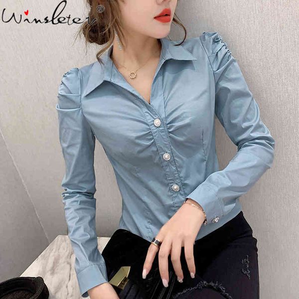 women's blouses & shirts fall winter business wear blouse european clothes fashion solid button women all match shirt long sleeve, White
women's blouses & shirts fall winter business wear blouse european clothes fashion solid button women all match shirt long sleeve, White