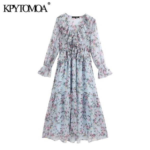 women chic fashion floral print ruffled midi dress long sleeve see through female dresses vestidos mujer 210420, Black;gray 
women chic fashion floral print ruffled midi dress long sleeve see through female dresses vestidos mujer 210420, Black;gray