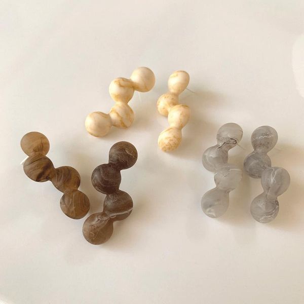 south korea's retro s925 resin earrings marble texture geometric ball fashion temperament wild stud, Golden;silver
south korea's retro s925 resin earrings marble texture geometric ball fashion temperament wild stud, Golden;silver