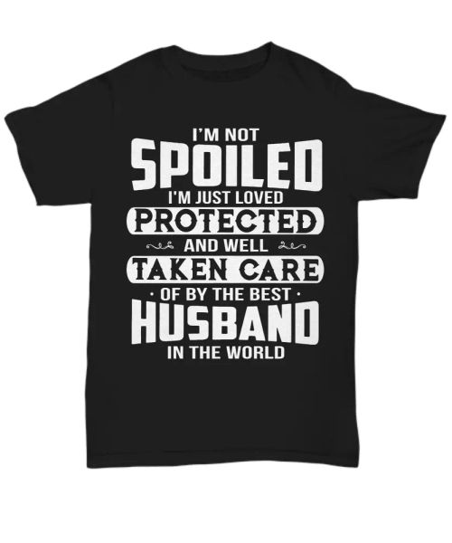 i'm a spoiled wife t-shirt from husband funny i love my wife tee gift women, White;black
i'm a spoiled wife t-shirt from husband funny i love my wife tee gift women, White;black