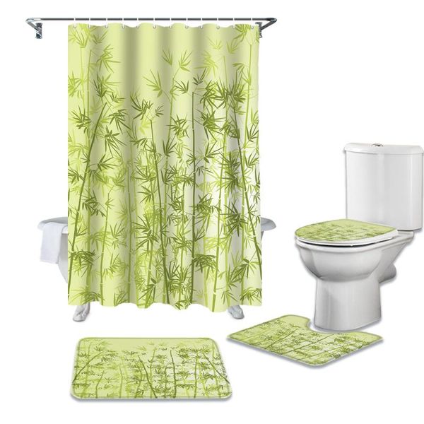 shower curtains green bamboo leaves durable waterproof curtain set bathroom rugs carpet toilet seat cover pad floor mat
shower curtains green bamboo leaves durable waterproof curtain set bathroom rugs carpet toilet seat cover pad floor mat