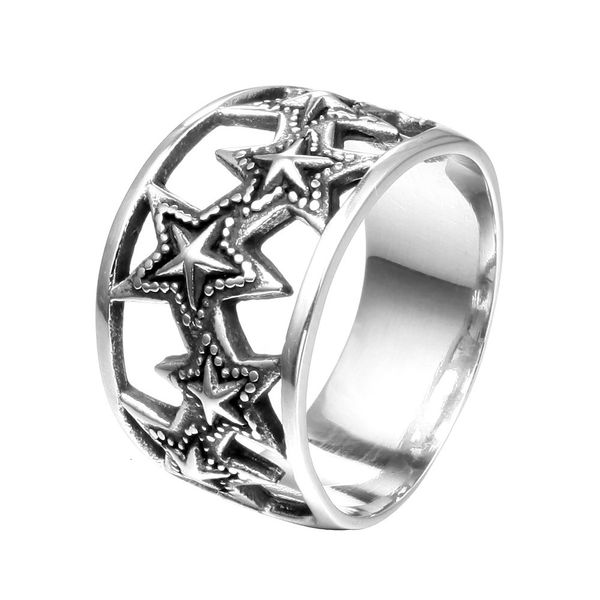 delicate ring titanium steel personality domineering men's six star stainless, Silver
delicate ring titanium steel personality domineering men's six star stainless, Silver