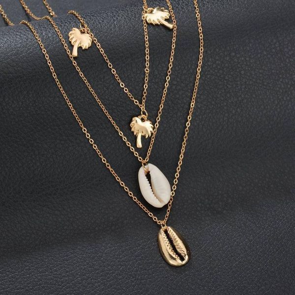 creative wild sea style geometric girl accessories simple coconut tree shell pendant multi-layer necklace necklaces, Silver
creative wild sea style geometric girl accessories simple coconut tree shell pendant multi-layer necklace necklaces, Silver