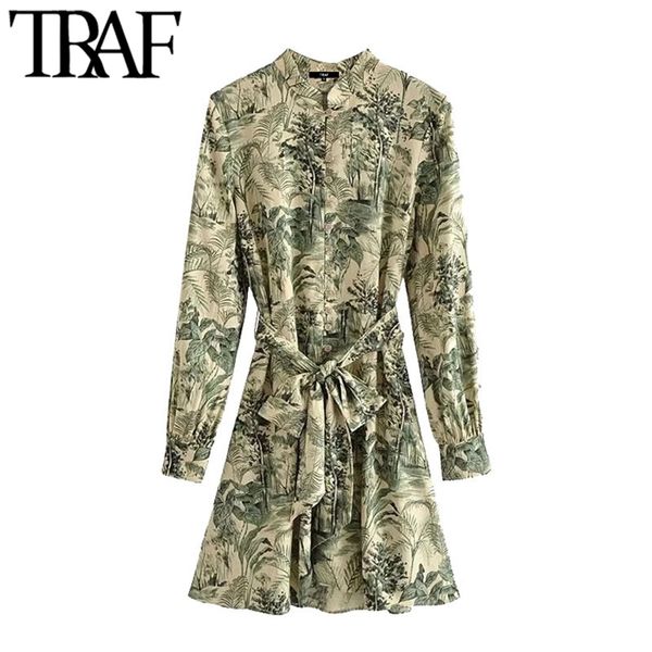 women chic fashion with belt printed mini shirt dress vintage long sleeve button-up female dresses vestidos mujer 210507, Black;gray
women chic fashion with belt printed mini shirt dress vintage long sleeve button-up female dresses vestidos mujer 210507, Black;gray
