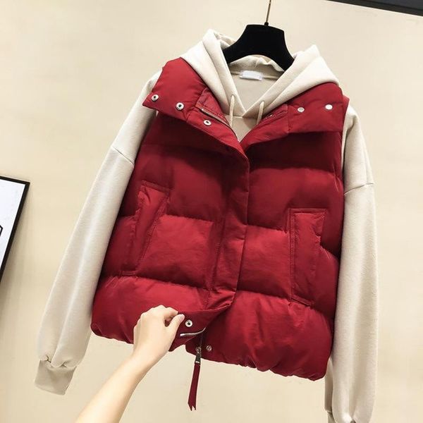 women's vests 2021 winter women vest coat short waistcoat plus size sleeveless outerwear female oversize puffer jacket parka, Black;white
women's vests 2021 winter women vest coat short waistcoat plus size sleeveless outerwear female oversize puffer jacket parka, Black;white