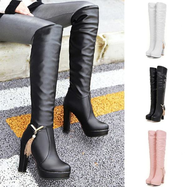 boots spring autumn women platform knee high long square heel lacing fashion winter ladies shoes black white pink
boots spring autumn women platform knee high long square heel lacing fashion winter ladies shoes black white pink