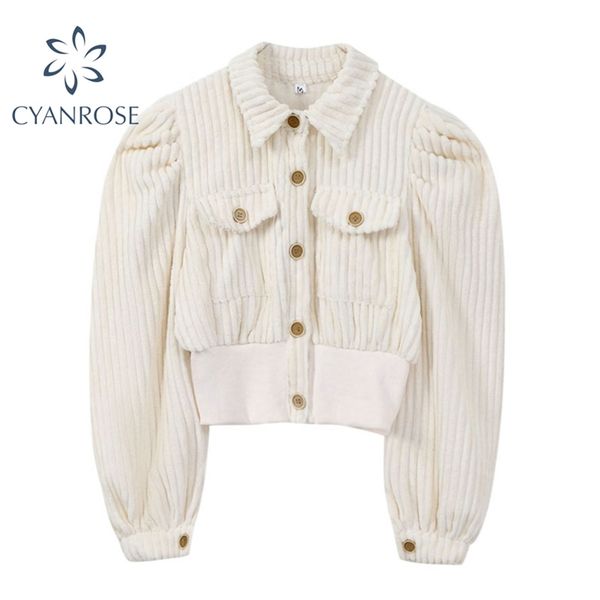 corduroy striped apricot crop shirt and blouses coat lapel single breasted cardigan vintage blusas fashion korean tide 210430, White
corduroy striped apricot crop shirt and blouses coat lapel single breasted cardigan vintage blusas fashion korean tide 210430, White
