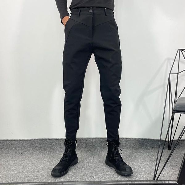 men's pants large size autumn and winter trendy fashion simple slim fitting dress leggings solid color versatile tapered pant, Black
men's pants large size autumn and winter trendy fashion simple slim fitting dress leggings solid color versatile tapered pant, Black