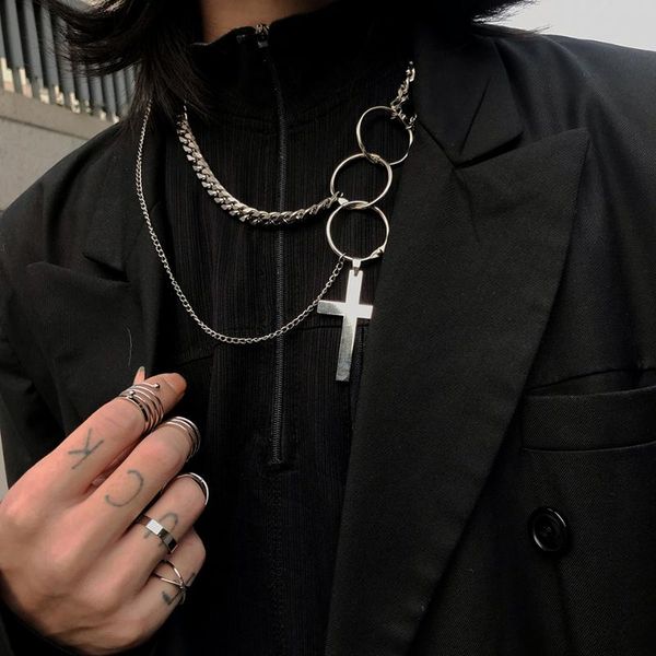 harajuku punk cool hiphop double layer metal round circle chain link cross pendant necklace for women men party 26 necklaces, Silver
harajuku punk cool hiphop double layer metal round circle chain link cross pendant necklace for women men party 26 necklaces, Silver