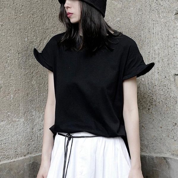 women's t-shirt summer fashion chic irregular design woman tshirts solid casual o neck short sleeve tee 2021 tide personality t shirt, White
women's t-shirt summer fashion chic irregular design woman tshirts solid casual o neck short sleeve tee 2021 tide personality t shirt, White