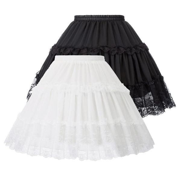 women's lolita skirts crinoline petticoat evening party underskirt vintage elastic waist 2-loop ruffles swing gothic skirt 210408, Black
women's lolita skirts crinoline petticoat evening party underskirt vintage elastic waist 2-loop ruffles swing gothic skirt 210408, Black
