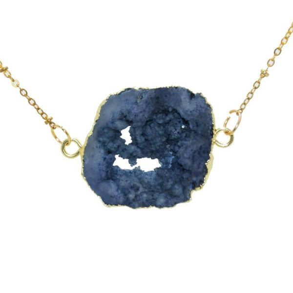 pendant necklaces blue random crystal 2 loops gold plating slab gem stone druzy quartz necklace raw slice cluster geode girl, Silver
pendant necklaces blue random crystal 2 loops gold plating slab gem stone druzy quartz necklace raw slice cluster geode girl, Silver