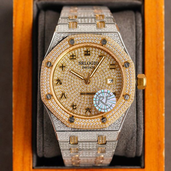 full diamond mens watch automatic mechanical watches 40mm diamonds bezel sapphire fashion wristwatch men wristwatches swimming wristwatchs m, Slivery;brown
full diamond mens watch automatic mechanical watches 40mm diamonds bezel sapphire fashion wristwatch men wristwatches swimming wristwatchs m, Slivery;brown
