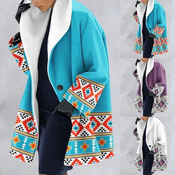 women's wool & blends retro ethnic style geometric print woolen coat long-sleeved loose fashion jacket women open cardigan outwear casa, Black
women's wool & blends retro ethnic style geometric print woolen coat long-sleeved loose fashion jacket women open cardigan outwear casa, Black