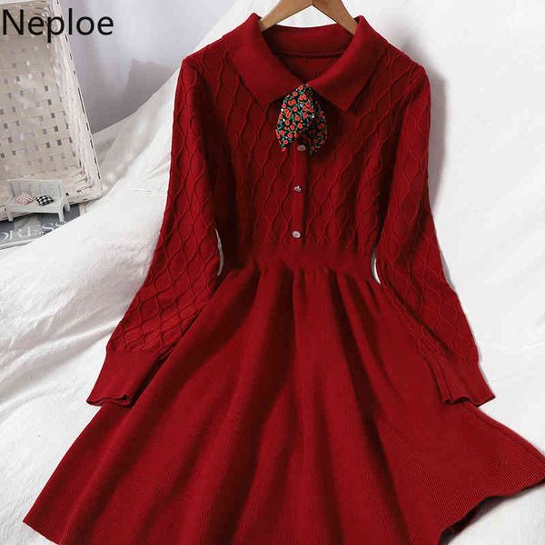 neploe fashion flotal bow knitted dress turn-down collar high waist a-line vestidos korean temperament slim robe dresses women 210422, Black;gray
neploe fashion flotal bow knitted dress turn-down collar high waist a-line vestidos korean temperament slim robe dresses women 210422, Black;gray
