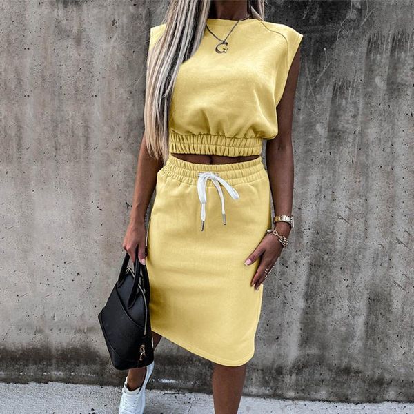 work dresses ladies skirts suit sleeveless sweatshirt solid women skirt suits slim crop +split drawstring bottom summer fashion casual, White;black
work dresses ladies skirts suit sleeveless sweatshirt solid women skirt suits slim crop +split drawstring bottom summer fashion casual, White;black