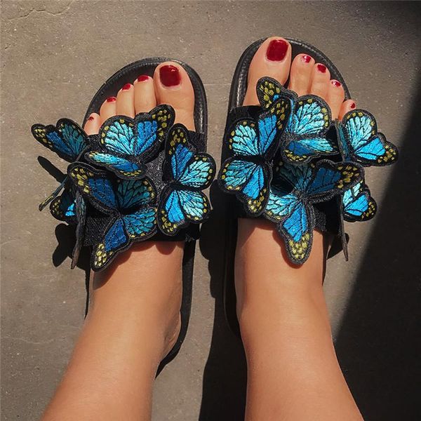 slippers ladies butterfly open toe outdoor beach shoes summer fashion blue yellow red green 4 colors, Black
slippers ladies butterfly open toe outdoor beach shoes summer fashion blue yellow red green 4 colors, Black