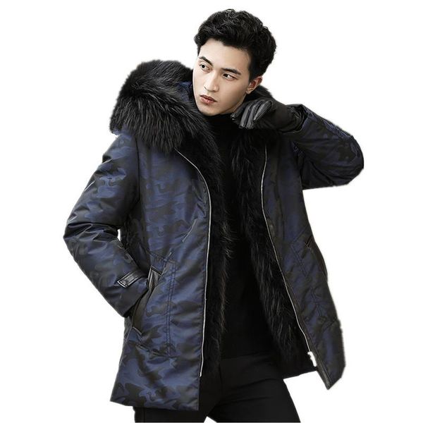 men's leather & faux winter jacket men raccoon fur collar warm parka natural coats clothes 2021 winterjas heren my779, Black
men's leather & faux winter jacket men raccoon fur collar warm parka natural coats clothes 2021 winterjas heren my779, Black