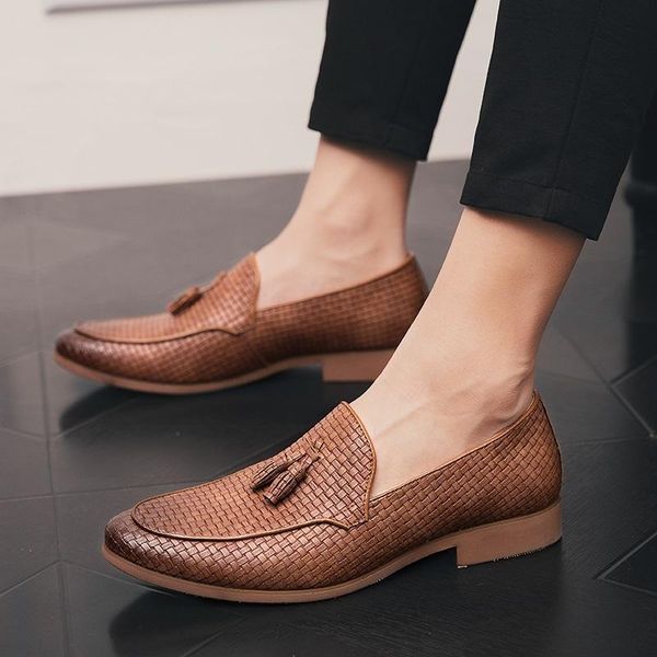 dress shoes trendy men's pointed woven tassel style slip on oxford moccasins wedding prom formal footwear zapatos hombre vestir, Black
dress shoes trendy men's pointed woven tassel style slip on oxford moccasins wedding prom formal footwear zapatos hombre vestir, Black