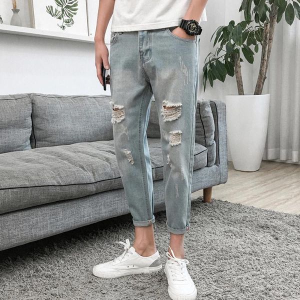 men's jeans hole nine men's spring and summer straight tube loose harlan pants big trend beggar slim fit 9 points, Blue
men's jeans hole nine men's spring and summer straight tube loose harlan pants big trend beggar slim fit 9 points, Blue