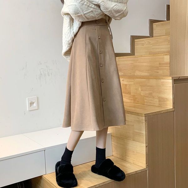 skirts black half female autumn winter 2021 student korean high waist slim a-line medium long vertical skirt
skirts black half female autumn winter 2021 student korean high waist slim a-line medium long vertical skirt