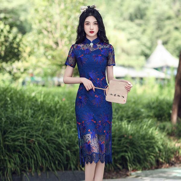 ethnic clothing classic lace mesh qipao high slit women cheongsams vintage mandarin collar short sleeve chinese dress embroidery prom g, Red
ethnic clothing classic lace mesh qipao high slit women cheongsams vintage mandarin collar short sleeve chinese dress embroidery prom g, Red